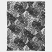 明るい灰色と暗い丸い形状。 フリースブランケット (正面)