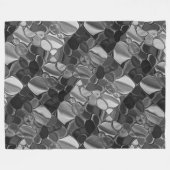 明るい灰色と暗い丸い形状。 フリースブランケット (正面(横))