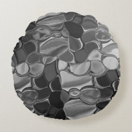 明るい灰色と暗い丸い形状。 ラウンドクッション