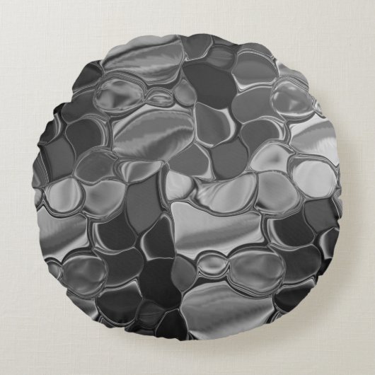 明るい灰色と暗い丸い形状。 ラウンドクッション (正面)