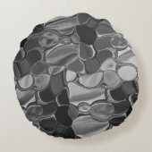明るい灰色と暗い丸い形状。 ラウンドクッション (裏面)