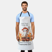 明るい炎の中で明るい消防士 エプロン (着用した状態)