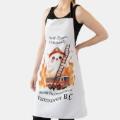 明るい炎の中で明るい消防士 エプロン (インサイチュ)