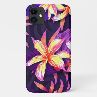 明るい熱カラフル帯の花 iPhone 11 ケース