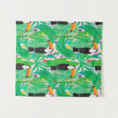 明るい熱帯のシームレスな手描きパターン、t タペストリー (正面(横))