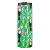 明るい熱帯のシームレスな手描きパターン、t タンブラー (裏面)