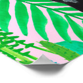 明るい熱帯のシームレスな手描きパターン、t ポスター (角)