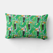 明るい熱帯のシームレスな手描きパターン、t ランバークッション (裏面)