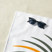 明るい熱帯のヤシの木、太陽と波 ビーチタオル (インサイチュ)