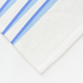 明るい熱帯のヤシの木、太陽と波 フリースブランケット (角)