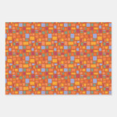 明るい熱帯の色の奇妙な正方形と長方形 ラッピングペーパーシート (正面3)