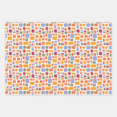 明るい熱帯の色の奇妙な正方形と長方形 ラッピングペーパーシート (正面2)