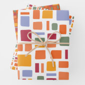 明るい熱帯の色の奇妙な正方形と長方形 ラッピングペーパーシート (インサイチュ)