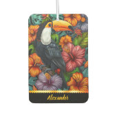 明るい熱帯の花の中でウカンオウム カーエアーフレッシュナー (正面)