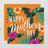 明るい熱帯の花ハッピーマザーズ・デイ シーズンカード (正面/裏面)