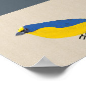 明るい熱帯バードユーフォニアオンリネンキャンバス ポスター (角)