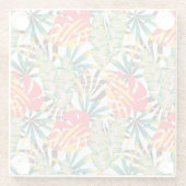 明るい熱帯パターン ガラスコースター (裏面)