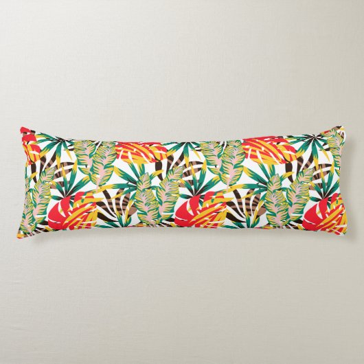 明るい熱帯パターン ボディピロー (正面)