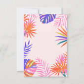 明るい熱帯パームスフラミンゴ ノートカード (裏面)