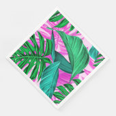 明るい熱帯ピンクと緑の葉 (コーナー)
