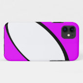 明るい熱帯ピンクの白黒モダンカーブ Case-Mate iPhoneケース (裏面(横))