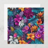 明るい熱帯フローラシームレスパターン ノートカード (正面/裏面)