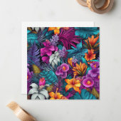 明るい熱帯フローラシームレスパターン ノートカード (正面/裏面インサイチュ)