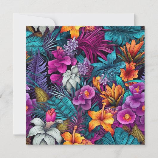 明るい熱帯フローラシームレスパターン ノートカード (正面)