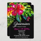 明るい熱帯フローラハイビスカス葉ズキンセアニラ 招待状 (正面/裏面)