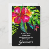 明るい熱帯フローラハイビスカス葉ズキンセアニラ 招待状 (裏面)