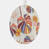明るい熱帯フローラハンドドロー ガラスオーナメント (正面右)