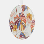 明るい熱帯フローラハンドドロー ガラスオーナメント (正面左)