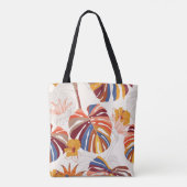 明るい熱帯フローラハンドドロー トートバッグ (裏面)