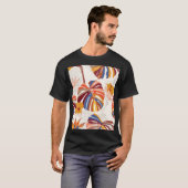 明るい熱帯フローラハンドドロー Tシャツ (正面フル)
