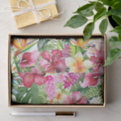 明るい熱帯フローラモノグラムレターイニシャル 薄葉紙 (ギフト)