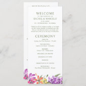 明るい熱帯フローラ抽象芸術結婚式 プログラム (正面/裏面)