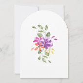 明るい熱帯フローラ結婚アーチ 招待状 (裏面)