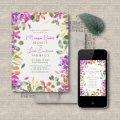 明るい熱帯フローラ結婚ズ 招待状