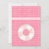 明るい熱帯プールパーティーピンクブルースウィート16 招待状 (裏面)