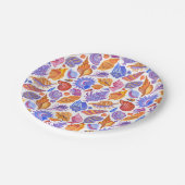 明るい熱帯性の貝殻、手書きのパターン ペーパープレート (アングル)