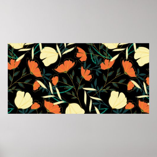 明るい熱帯性レアを持つオリジナルのシームレスなパターン ポスター (正面)