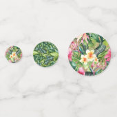 明るい熱帯植物葉ハワイアンパーティー コンフェッティ (正面)