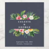 明るい熱帯結婚フローラ ワインラベル (シングルラベル)