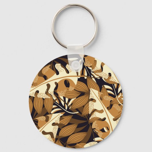 明るい熱帯葉産の暗色 キーホルダー (正面)
