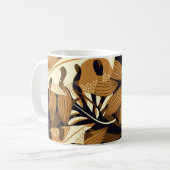 明るい熱帯葉産の暗色 コーヒーマグカップ (正面左)