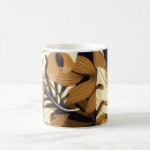 明るい熱帯葉産の暗色 コーヒーマグカップ (中央)