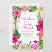明るい熱帯鮮やかフローラマザーズデイブランチ 招待状 (正面)
