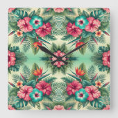 明るい熱帯 スクエア壁時計 (正面)