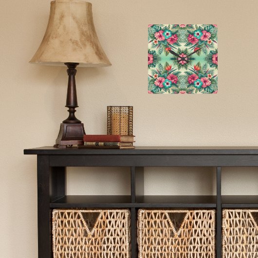 明るい熱帯 スクエア壁時計