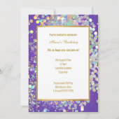 明るい熱紫ホログラフィックスポット招待状 招待状 (正面)